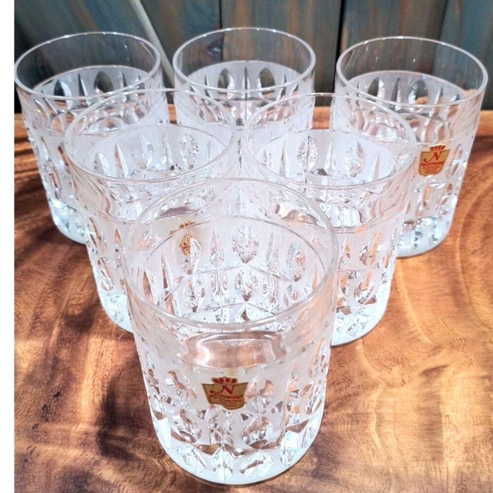 663.  Nachtmann Leaded Crystal Whiskey Low Ball Tumbler Set of 6 Made In Germany